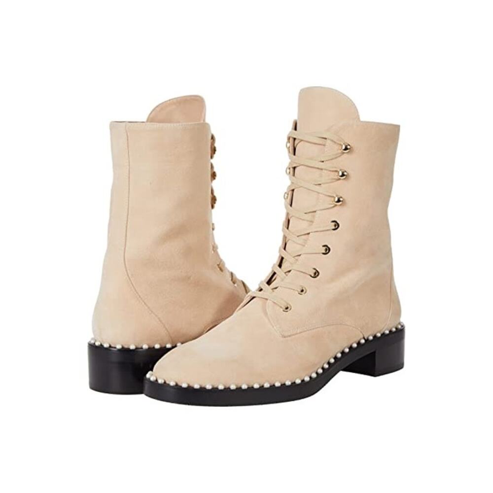 Stuart Weitzman Womens Sondra Ankle Boots US 10 EU 40.5 Beige Tan Suede GUC